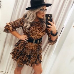 Boutique layered Cheetah print dress